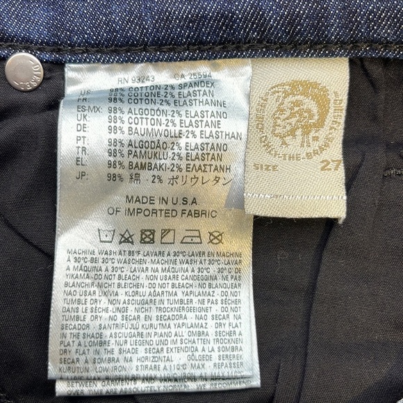 Diesel Industry Grupee Super Slim Skinny Low Waist Size 27 - Picture 9 of 16